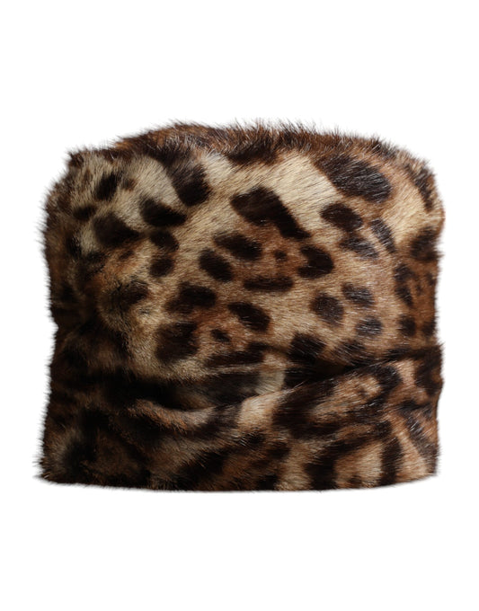 Dolce & Gabbana Brauner Leoparden-Eimerhut