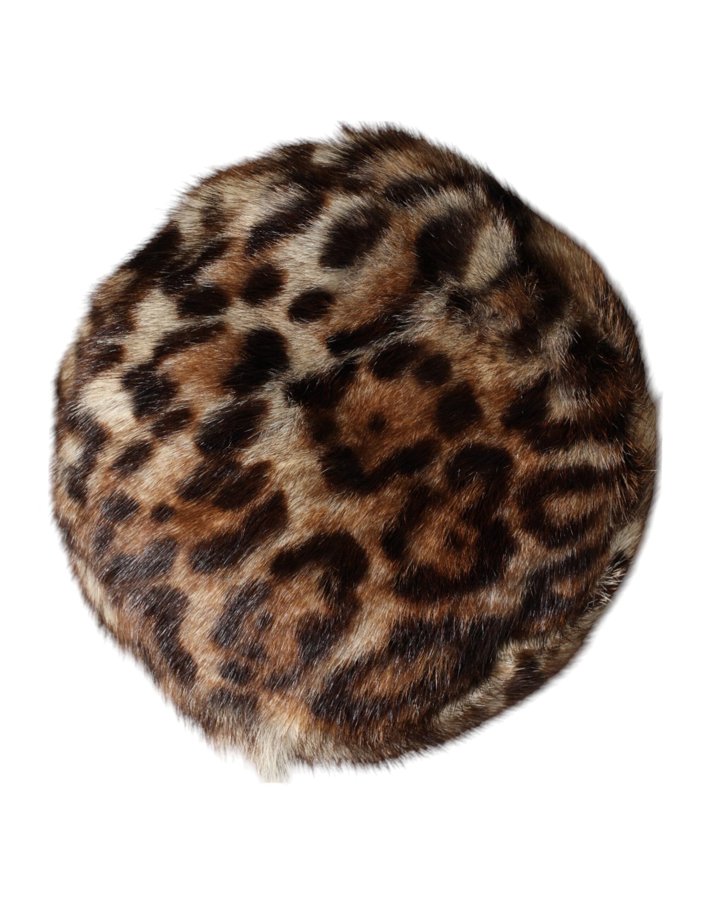 Dolce & Gabbana Brauner Leopard Kunstfell Frauen Eimer Hut