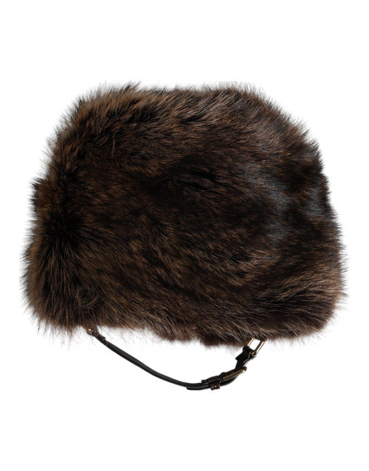 Dolce & Gabbana Brauner Bucket-Hat aus Pelz