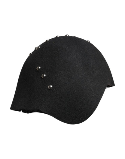 Dolce & Gabbana Schwarzer Wolle Multicolor verschönert Cloche Hut