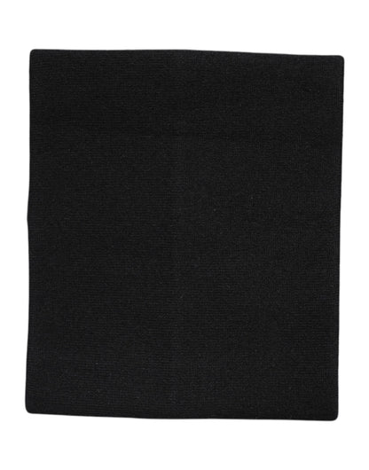 Dolce & Gabbana Schwarzer Kaschmir Strick-Halswärmer Foulard-Schal