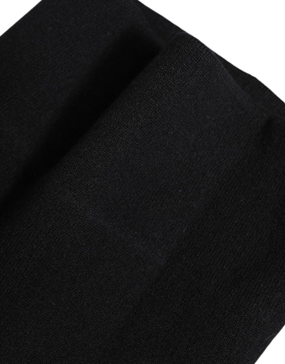 Dolce & Gabbana Schwarzer Kaschmir Strick-Halswärmer Foulard-Schal