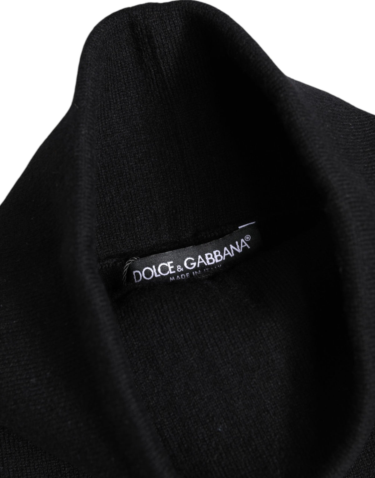 Dolce & Gabbana Scaldacollo nero in cashmere lavorato a maglia