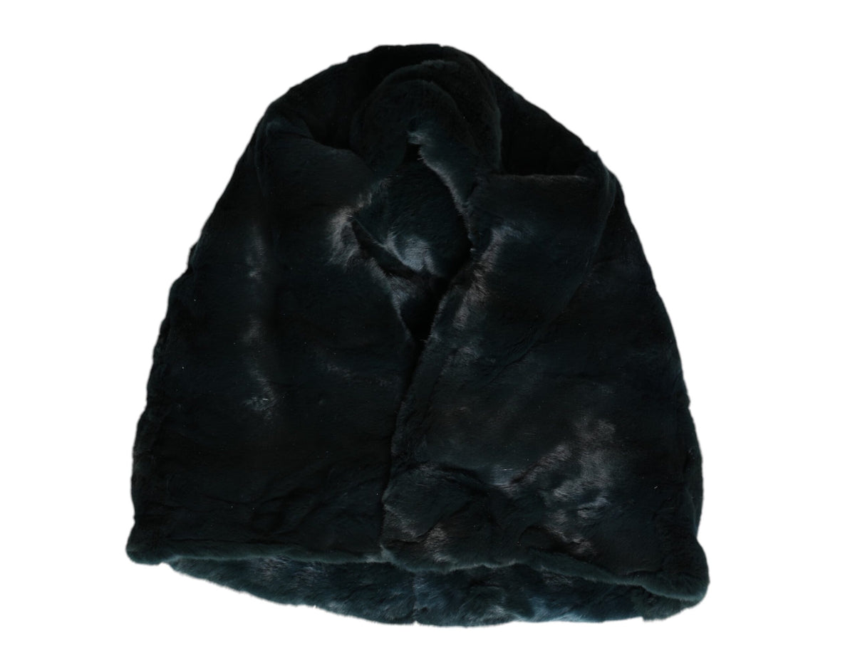 Dolce & Gabbana Cappello beanie nero in pelliccia di donnola