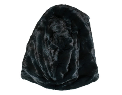 Dolce & Gabbana Cappello beanie nero in pelliccia di donnola