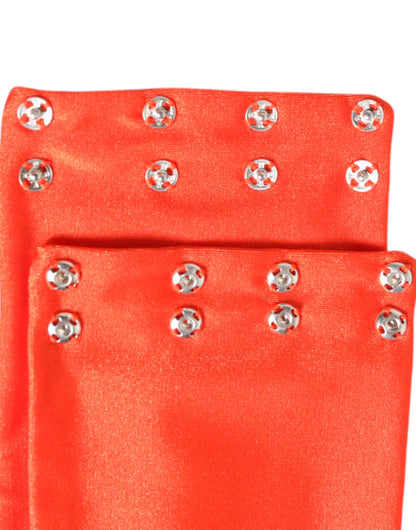 Dolce & Gabbana Orange Nylon Stretch Damen Halswärmer Schal