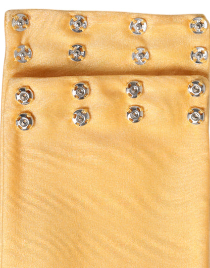 Dolce & Gabbana Gelber Nylon Stretch Damen Halswärmer Schal