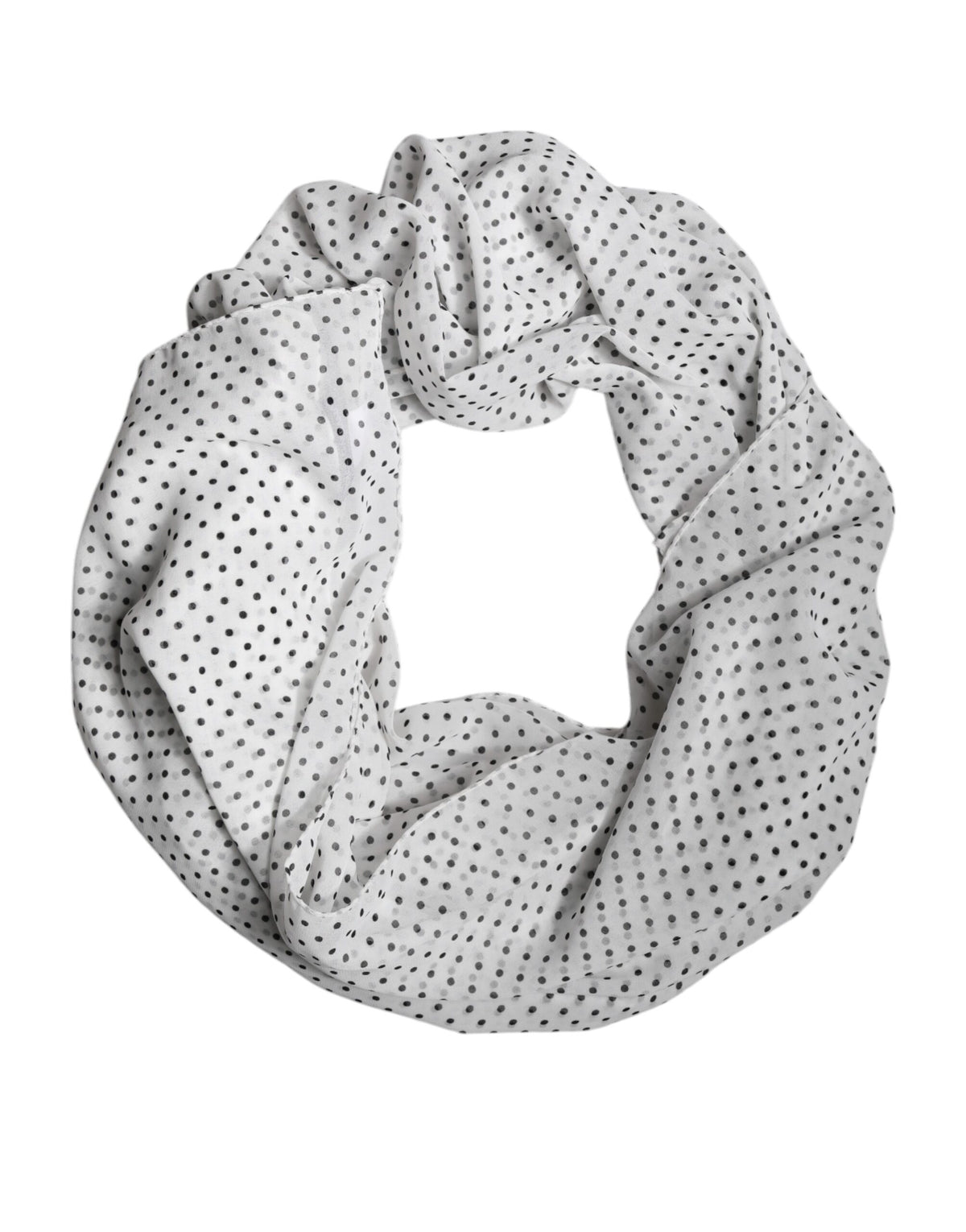 Dolce & Gabbana Weiß-schwarzer Polka-Dot-Schal 120 × 200 cm