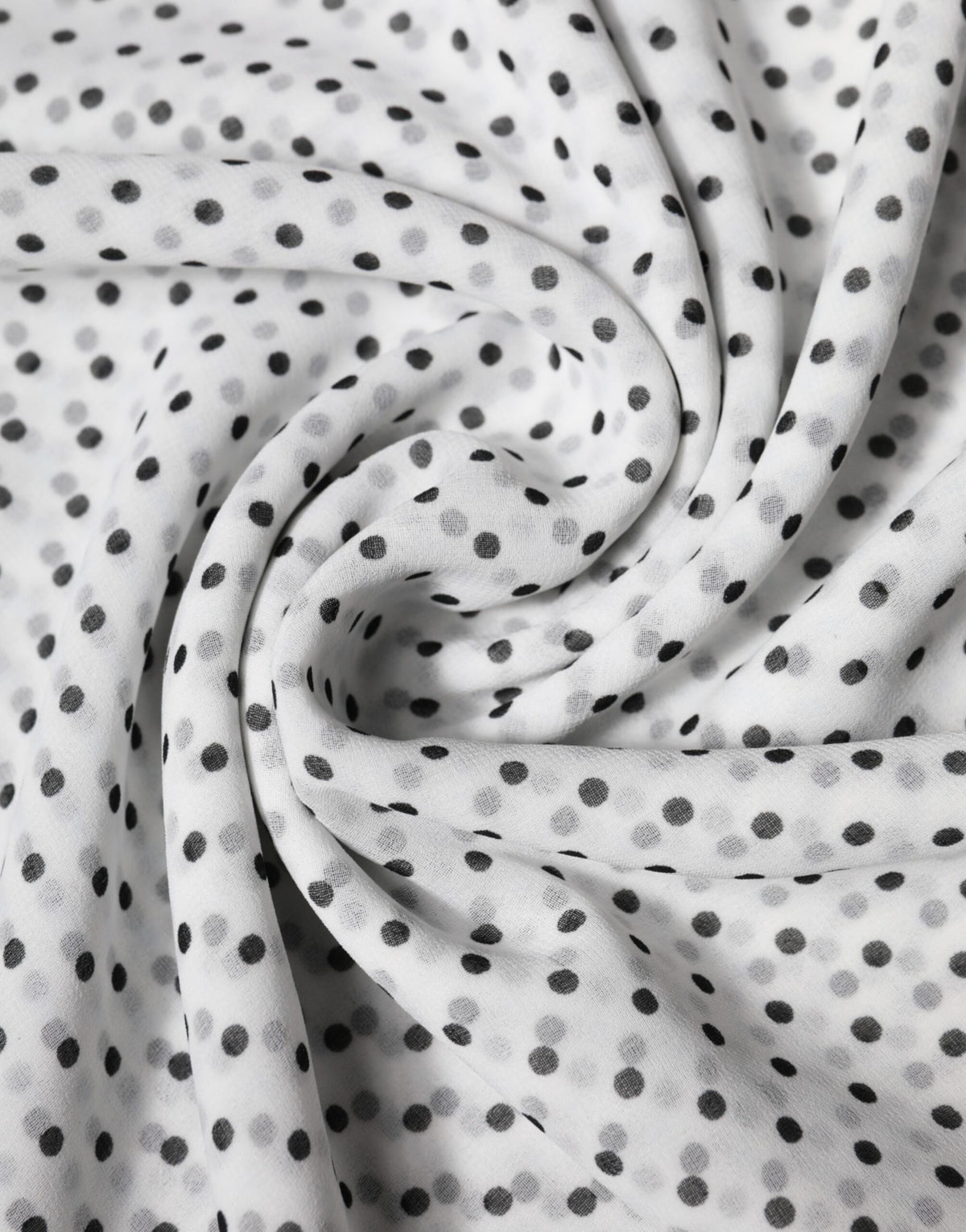 Dolce & Gabbana Weiß-schwarzer Polka-Dot-Schal 120 × 200 cm