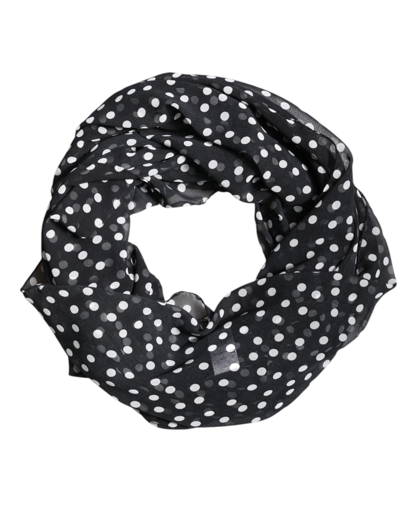 Dolce & Gabbana Schwarzer gepunkteter Polyester-Wickeltuchschal