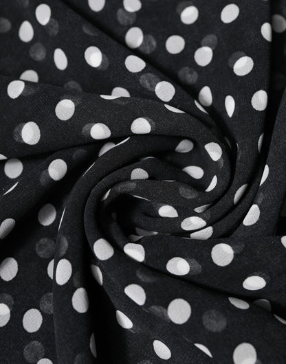 Dolce & Gabbana Schwarzer gepunkteter Polyester-Wickeltuchschal