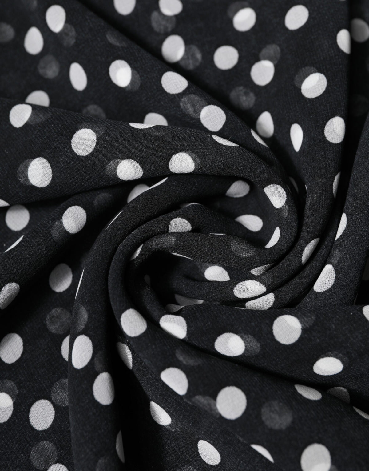 Dolce & Gabbana Schwarz-weißer Polka-Dot-Schal 120 × 200 cm