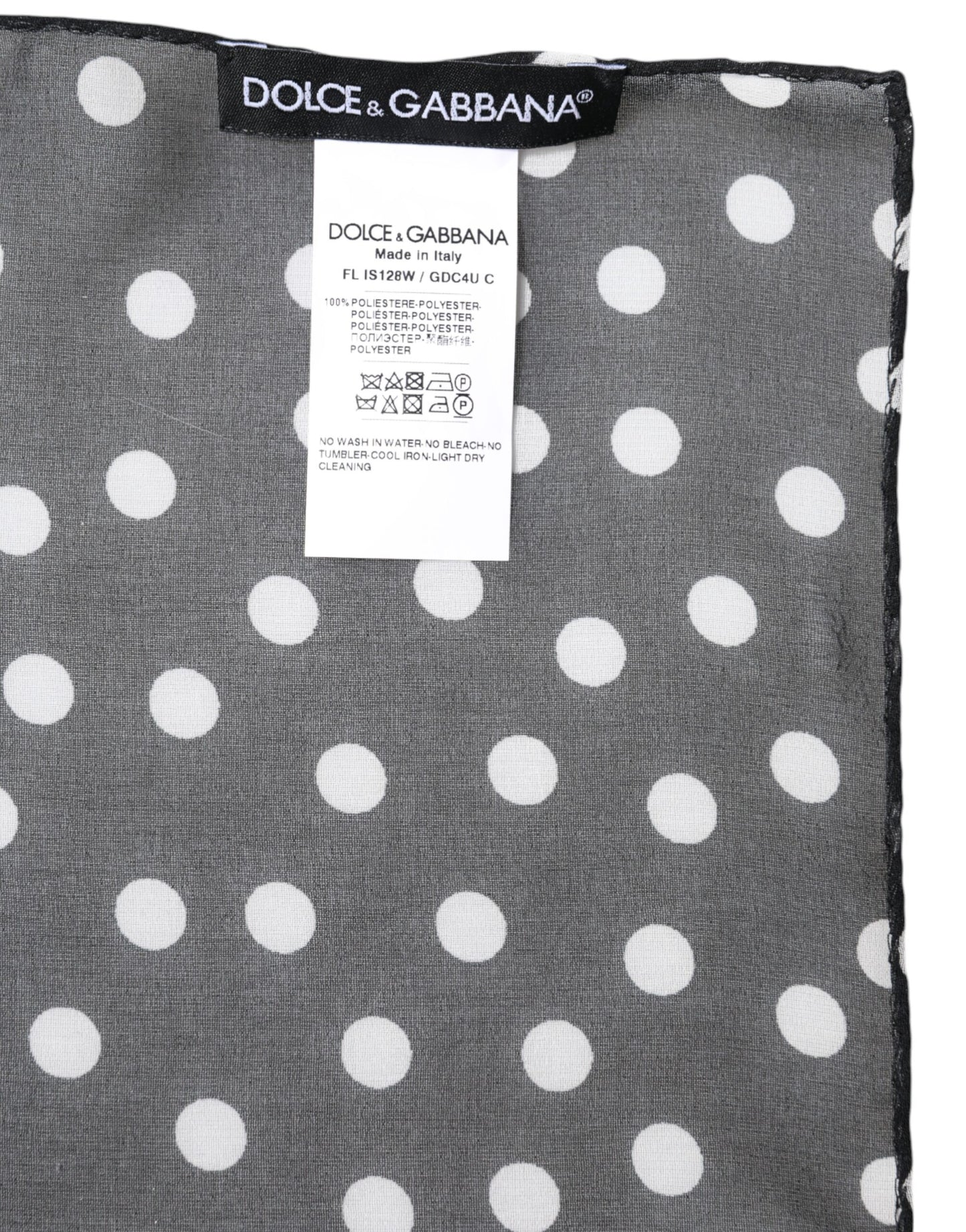 Dolce & Gabbana Schwarzer gepunkteter Polyester-Wickeltuchschal