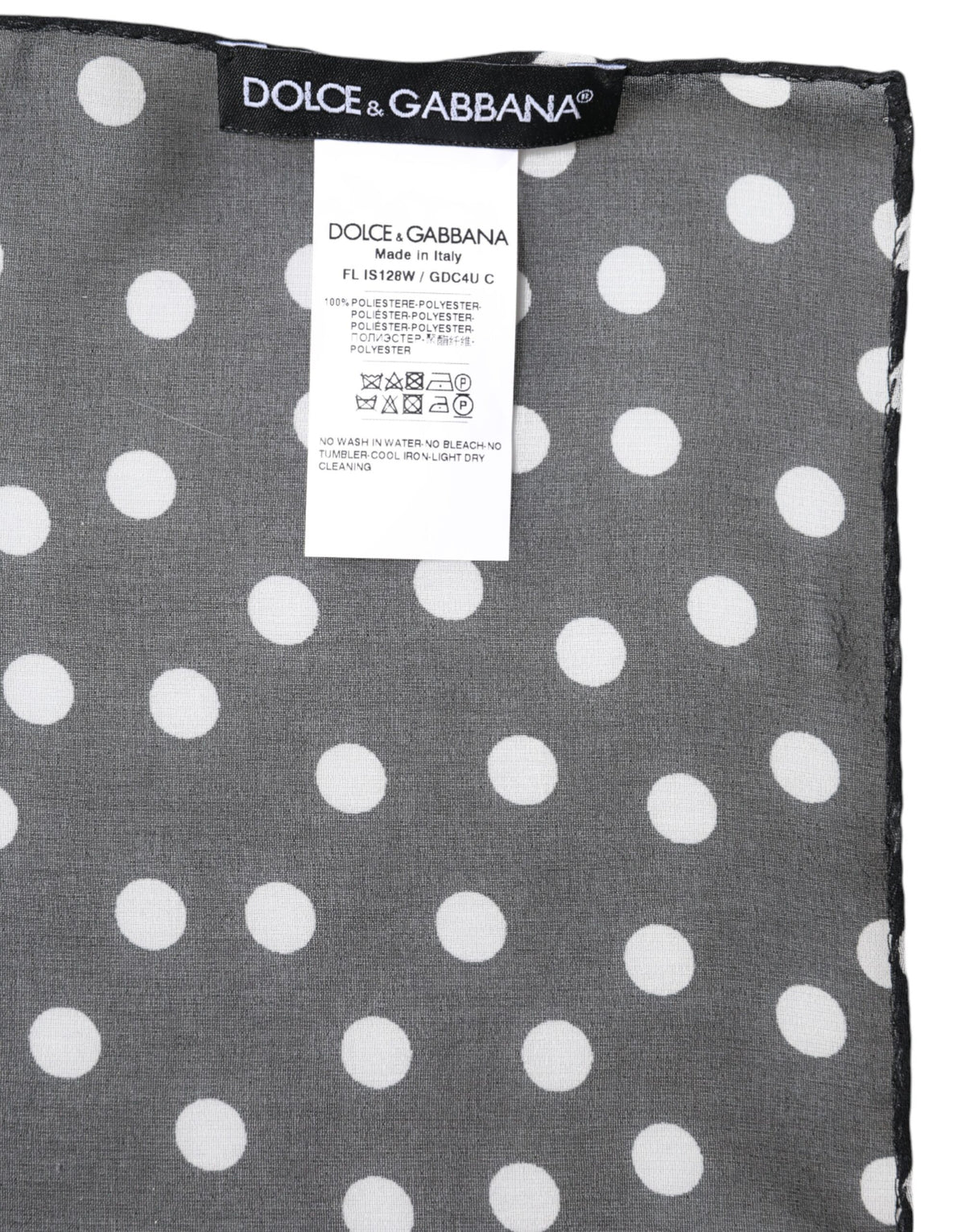Dolce & Gabbana Schwarz-weißer Polka-Dot-Schal 120 × 200 cm