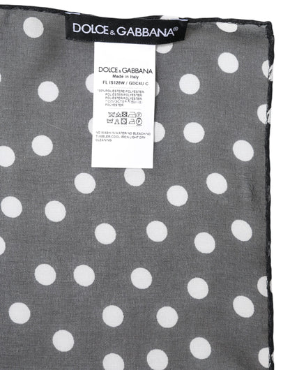 Dolce & Gabbana Schwarz-weißer Polka-Dot-Schal 120 × 200 cm
