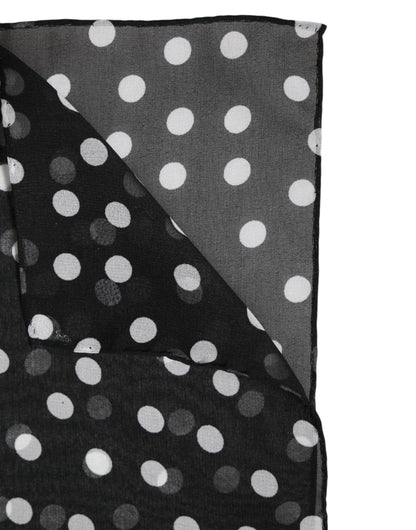 Dolce & Gabbana Schwarzer gepunkteter Polyester-Wickeltuchschal