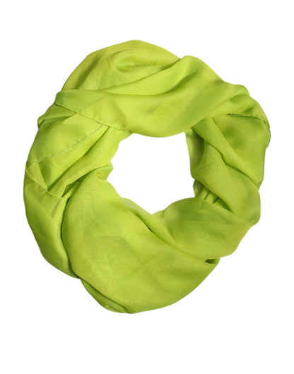 Dolce & Gabbana Green Silk Scarf Rectangle Wrap Scarf Neck Warmer Scarf