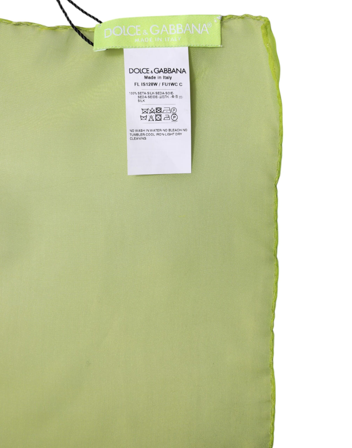 Dolce & Gabbana Green Silk Scarf Rectangle Wrap Scarf Neck Warmer Scarf
