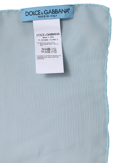Dolce & Gabbana Hellblauer Seidenschal 130 × 200 cm