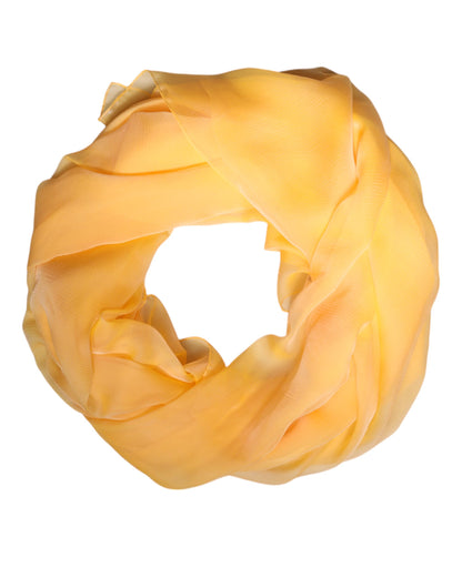 Dolce & Gabbana Yellow Silk Rectangular Wrap Scarf