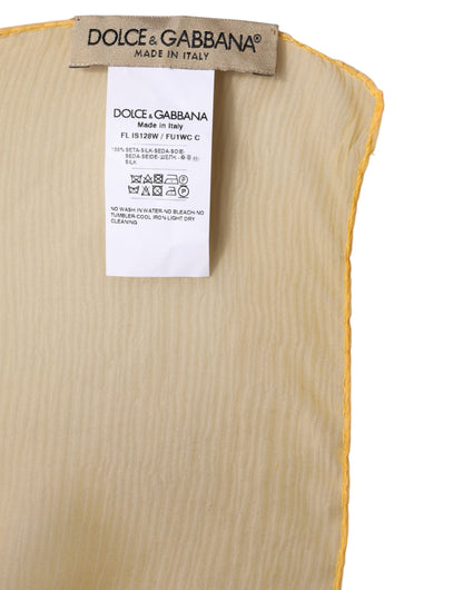 Dolce & Gabbana Yellow Silk Rectangular Wrap Scarf