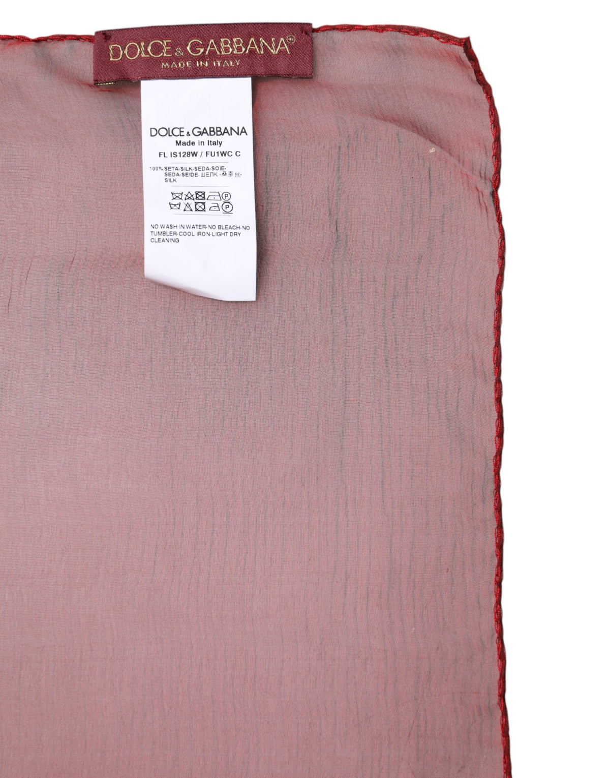 Dolce & Gabbana Roter Seidenschal 130 × 200 cm