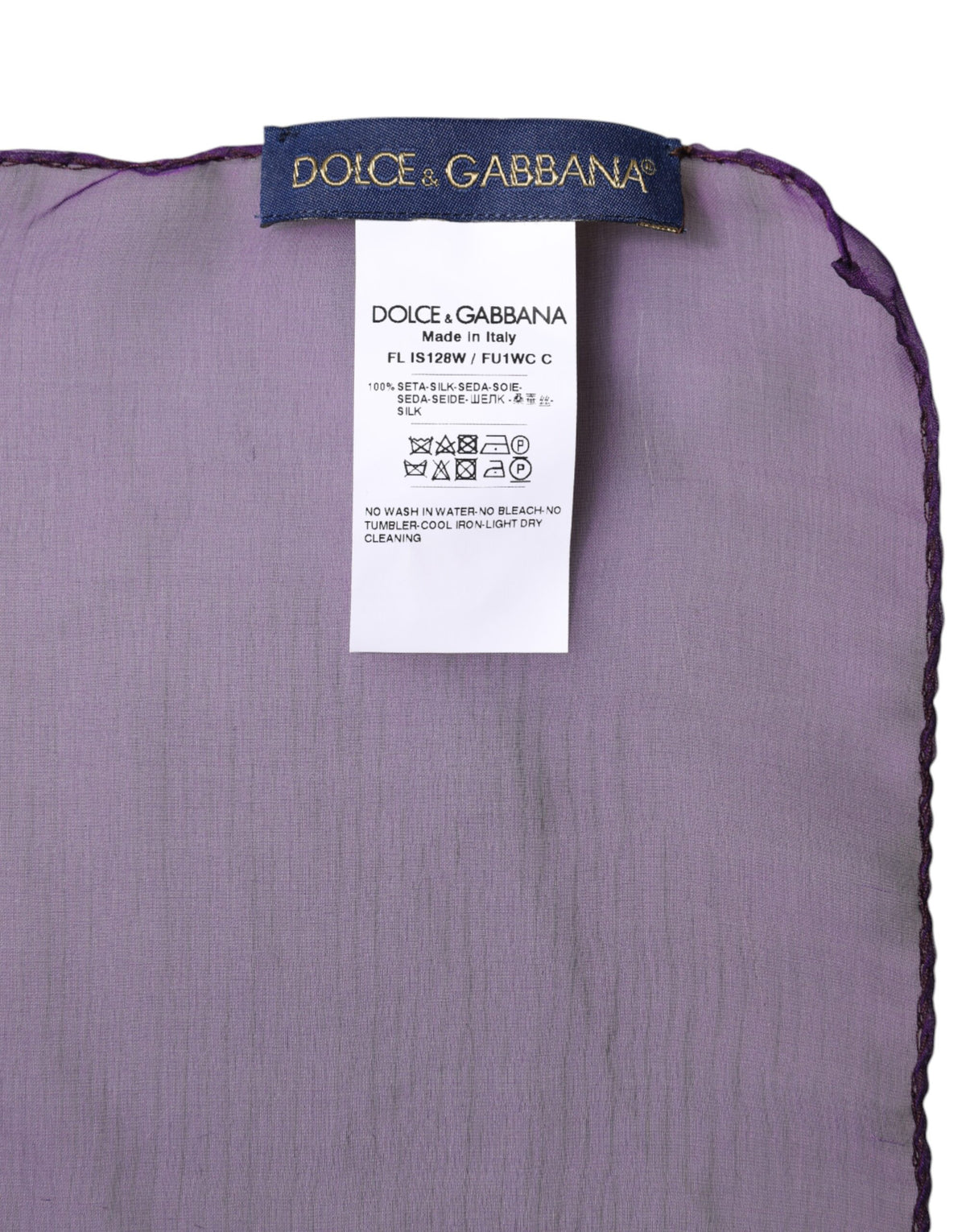 Dolce & Gabbana Purple Silk Scarf Rectangular Wrap Scarf