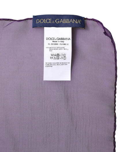 Dolce & Gabbana Purple Silk Scarf Rectangular Wrap Scarf