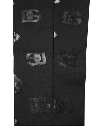 Dolce & Gabbana Schwarze DG-Logo-Monogramm-Wollstretch-Armstulpen
