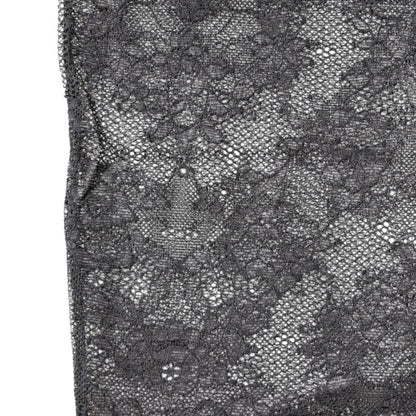 Dolce & Gabbana Schwarze florale Spitze Baumwoll-Stretchstrümpfe Socken