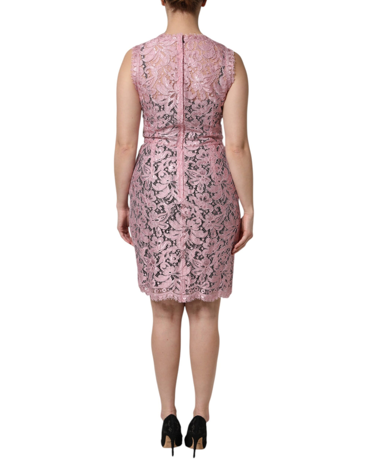 Dolce & Gabbana Rosa Spitzen-Minikleid