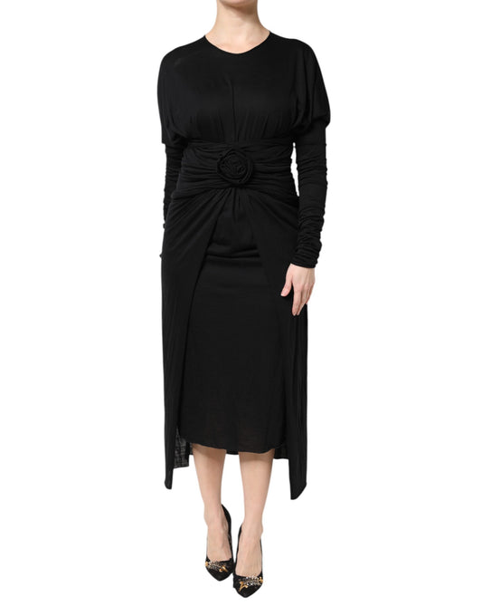 Dolce & Gabbana Schwarzes Woll-Etuikleid