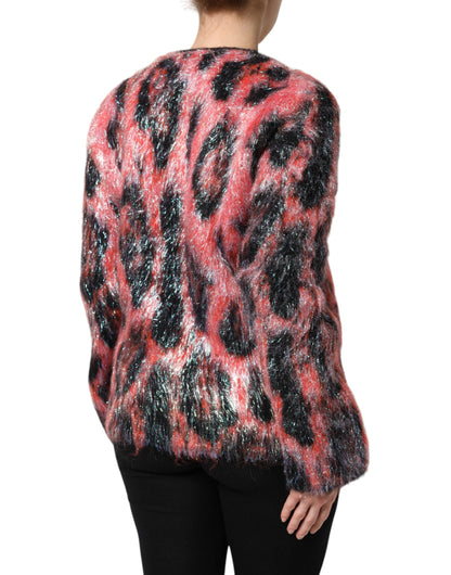 Dolce & Gabbana Red Mohair Wool Button-Down Cardigan