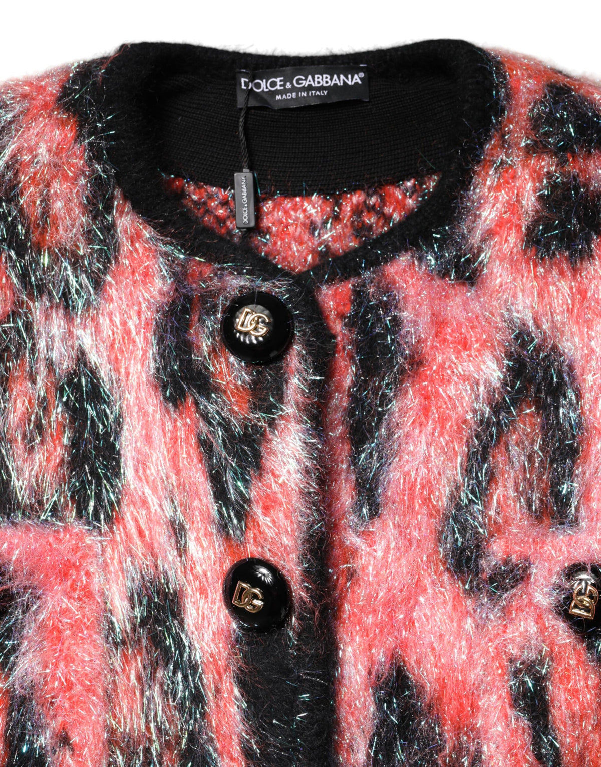 Dolce & Gabbana Red Mohair Wool Button-Down Cardigan
