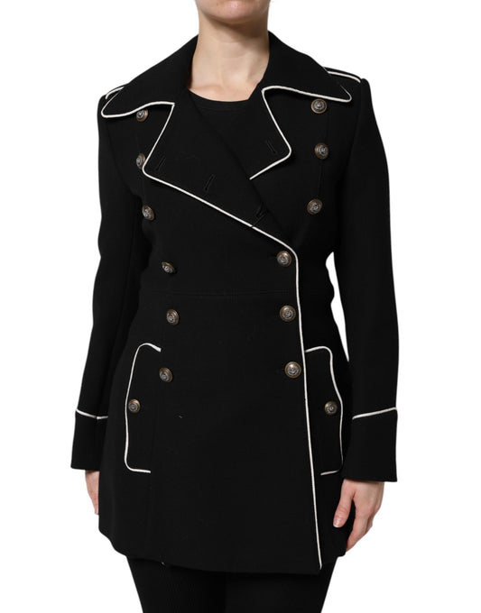 Dolce & Gabbana Black Wool Double-Breasted Blazer