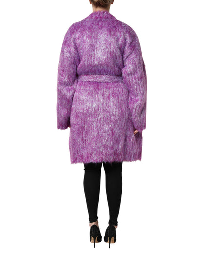 Dolce & Gabbana Lila Trenchcoat-Jacke mit Knopfverzierung