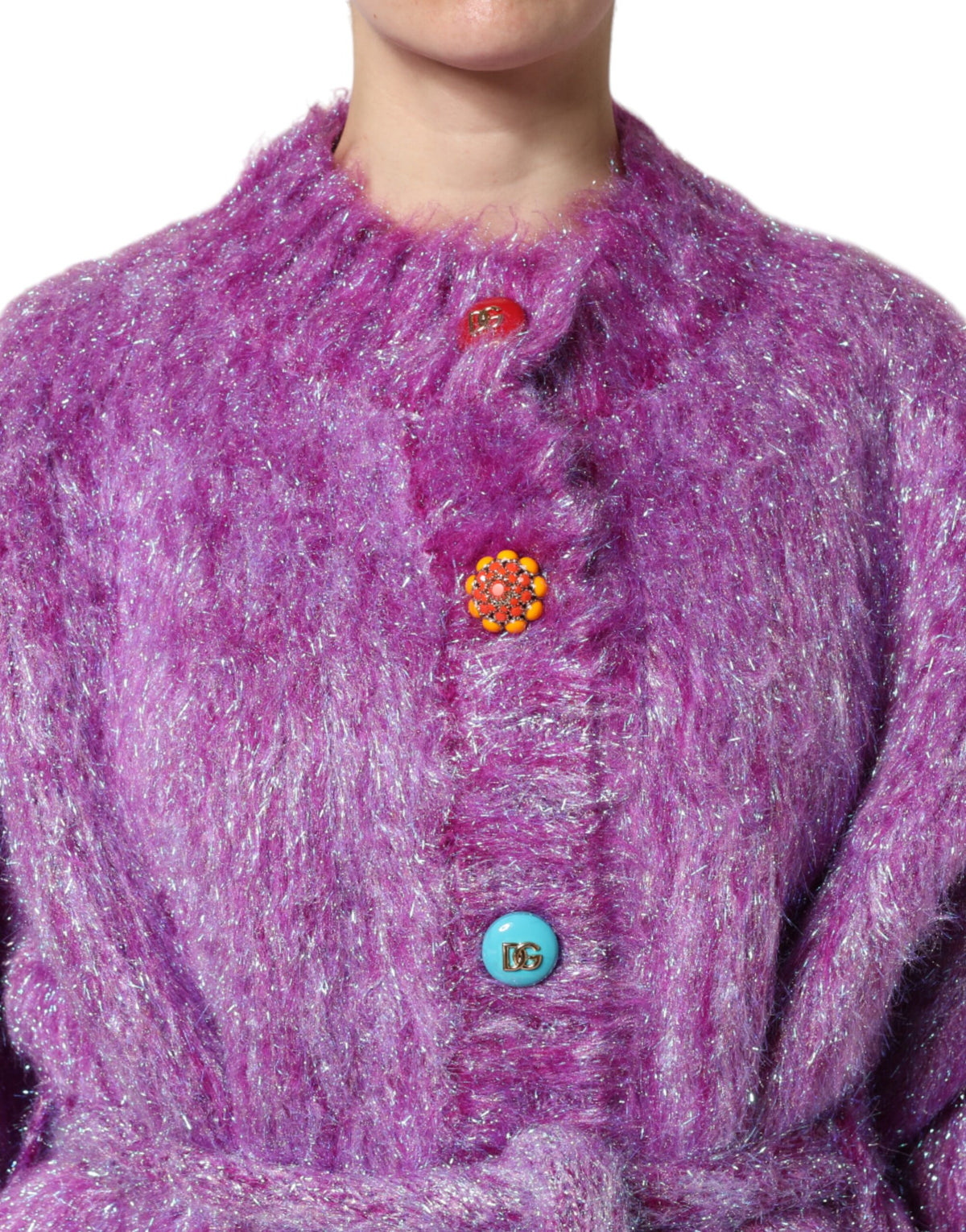 Dolce & Gabbana Lila Trenchcoat aus Woll-Mohair-Mix