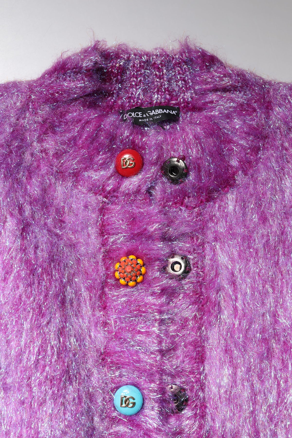 Dolce & Gabbana Lila Trenchcoat aus Woll-Mohair-Mix
