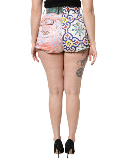 Dolce & Gabbana Multicolor Hohe Taille Frauen Hot Pants Shorts