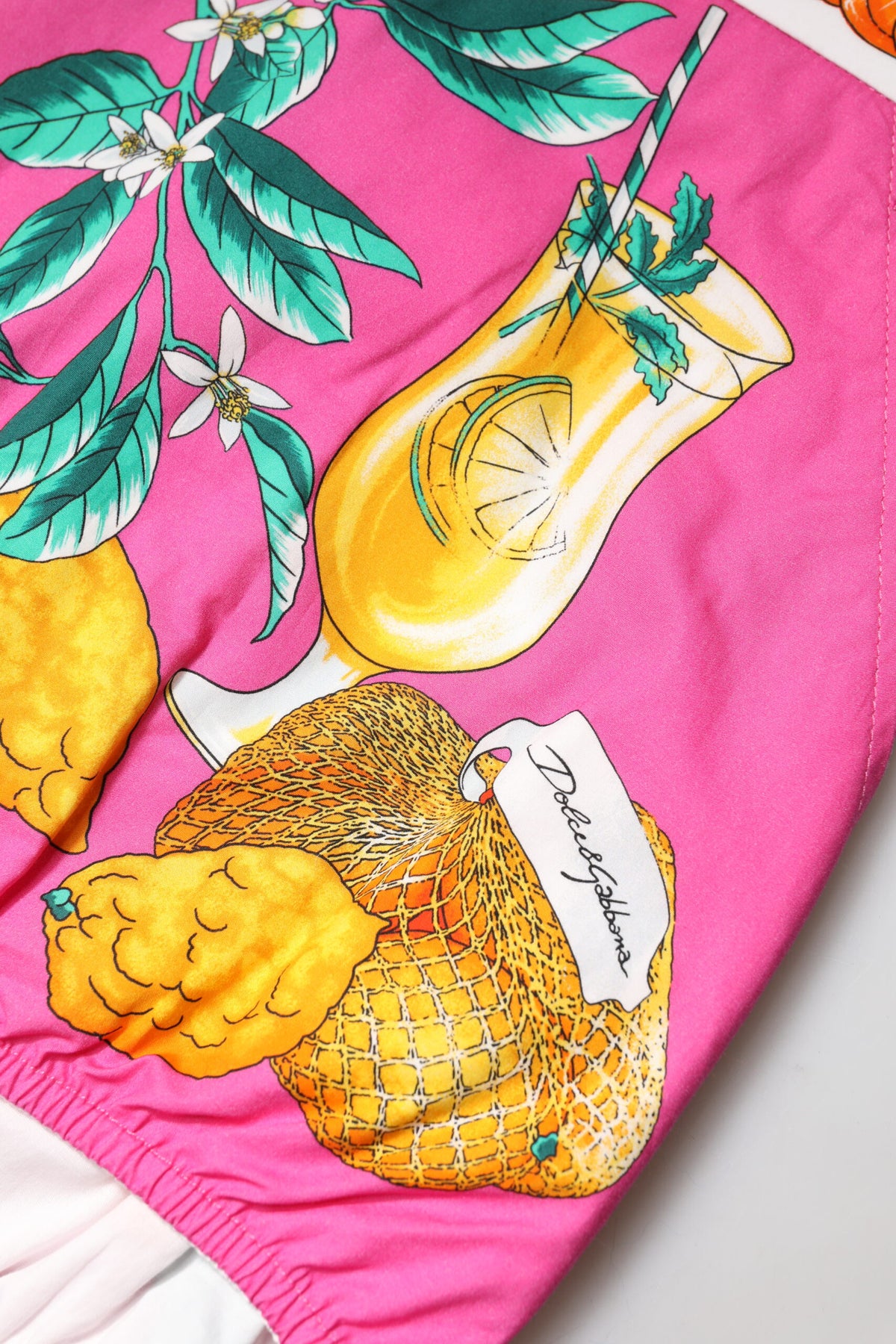 Dolce & Gabbana Rosa High-Waist Hotpants mit Früchteprint