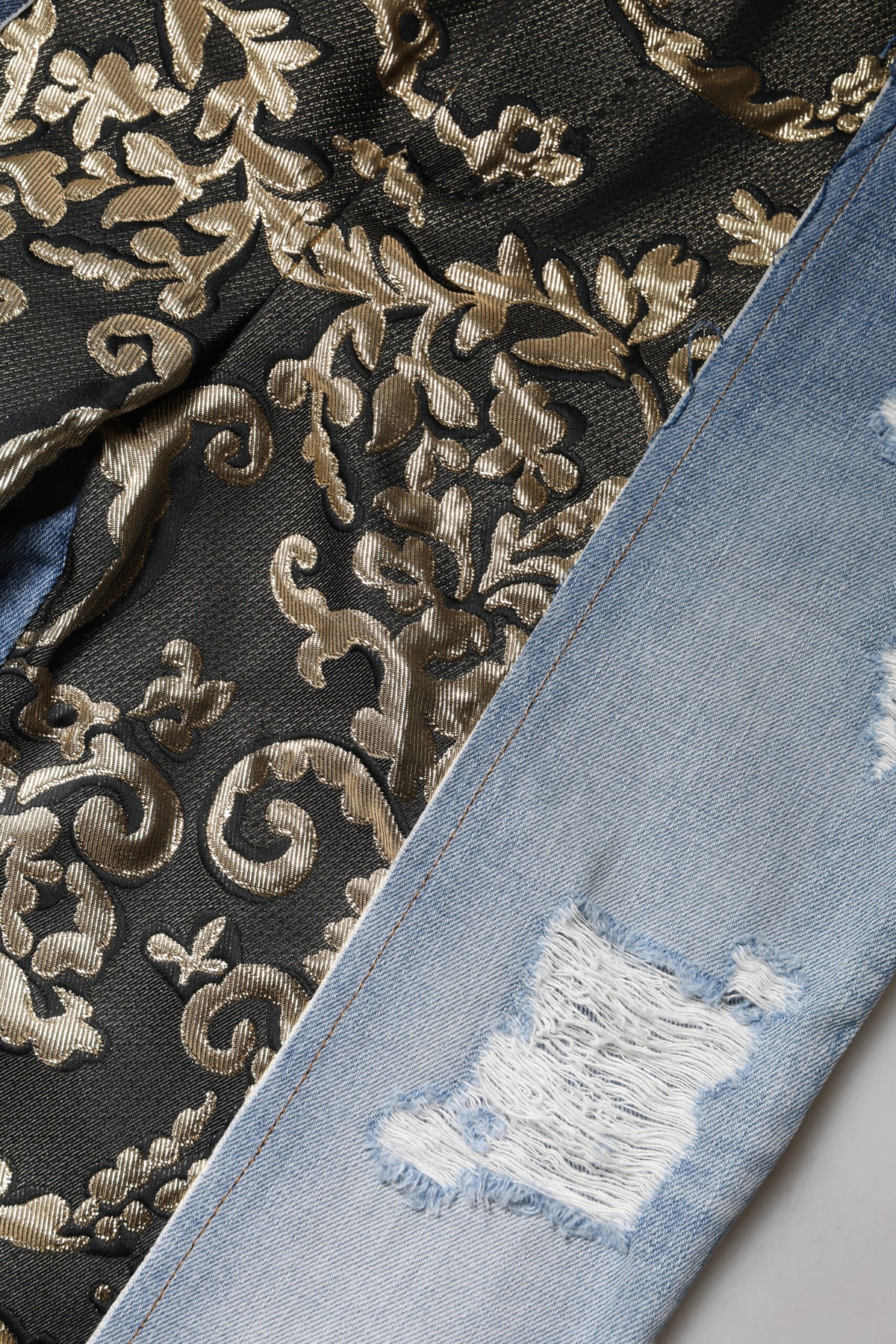 Dolce & Gabbana Mehrfarbige High-Waist Patchwork Jeans