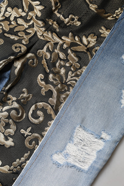 Dolce & Gabbana Mehrfarbige High-Waist Patchwork Jeans