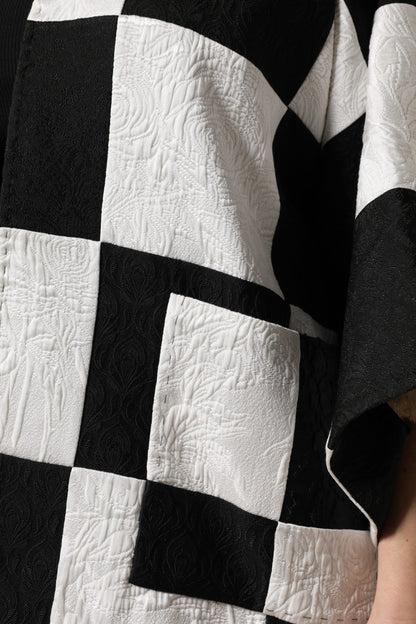 Dolce & Gabbana White and Black Patchwork Jacquard Blazer