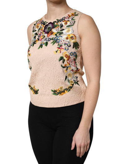 Dolce & Gabbana Beige Cotton Tank Top