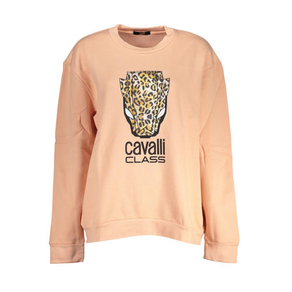 Cavalli Class Rosa Polyester Damen Sweatshirt