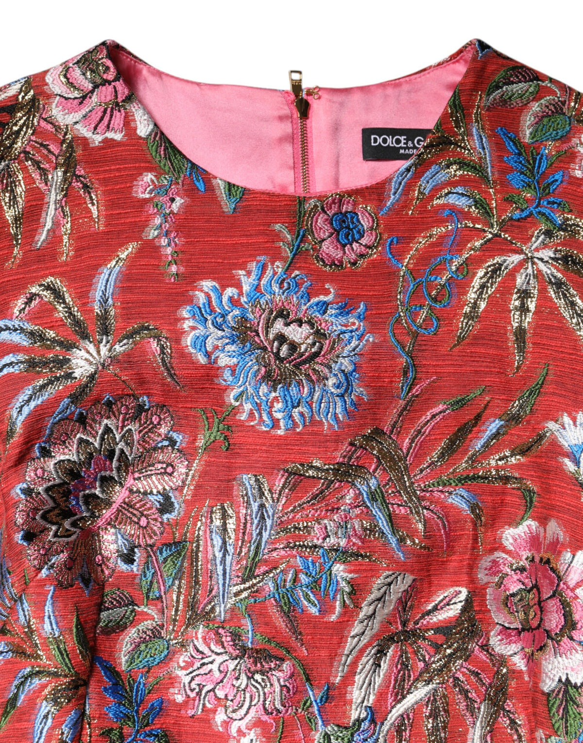 Dolce & Gabbana Rotes Jacquard-Minikleid in A-Linie