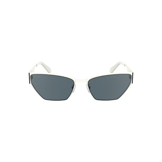 Calvin Klein Weiße Sonnenbrille mit Metallrahmen