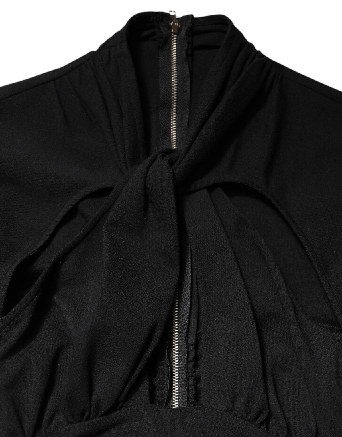 Dolce & Gabbana Schwarzes langärmeliges Midi-Etuikleid