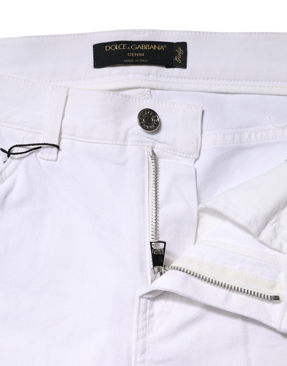 Dolce & Gabbana Weiße GIRLY Jeans mit floralen Pailletten