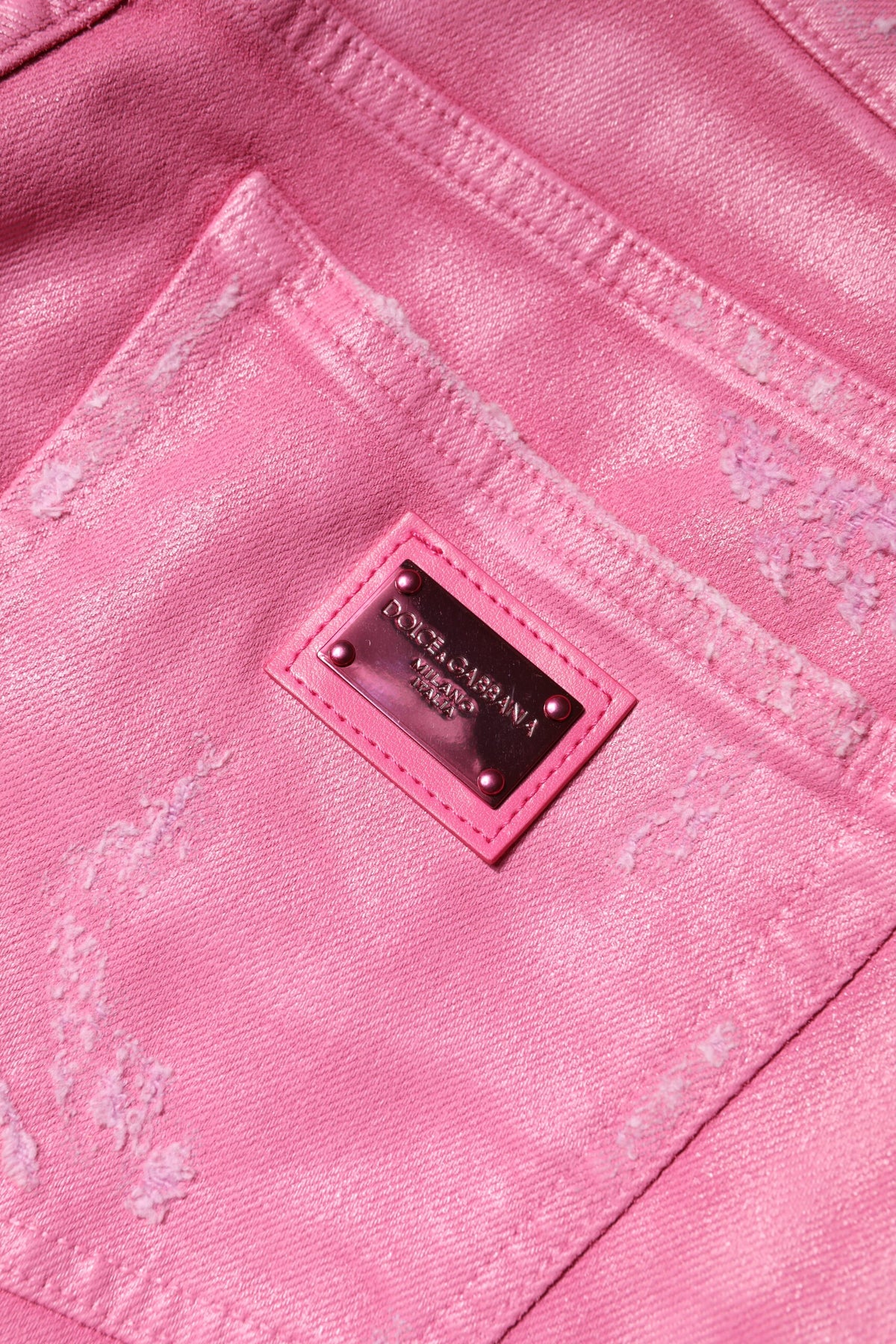 Dolce & Gabbana Rosa Mid-Waist Distressed Tapered Jeans